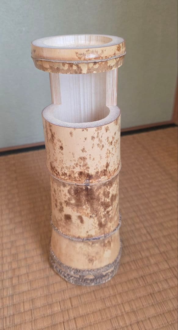 竹花入れ[好日 大亀老師共箱]誠中斉作 未使用