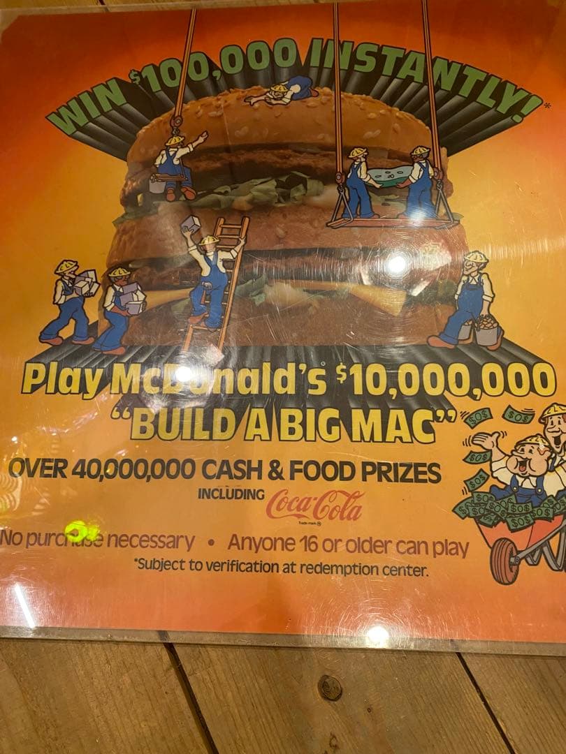 レア！1981年　マクドナルド　店舗用　サイン　ディスプレイ　ライトアップ看板