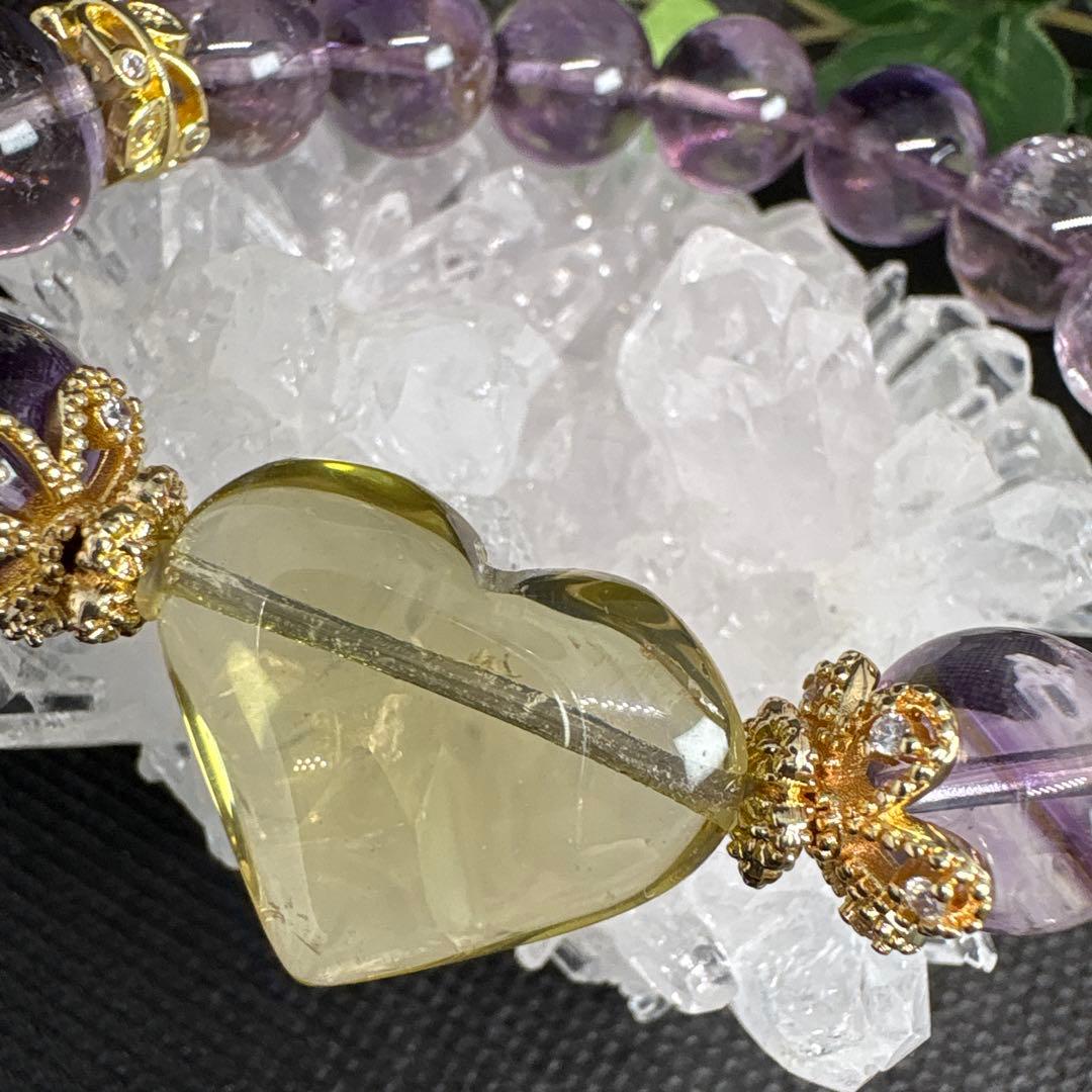 ＊蓮華様おまとめ＊シトリン　ハート　アイリスアメジスト　虹　ブレスレット