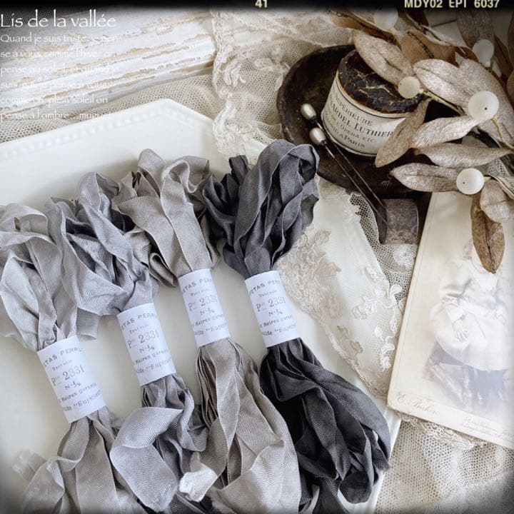 le ruban ୨୧*~ gris ~ くしゅくしゅリボン グレー №3