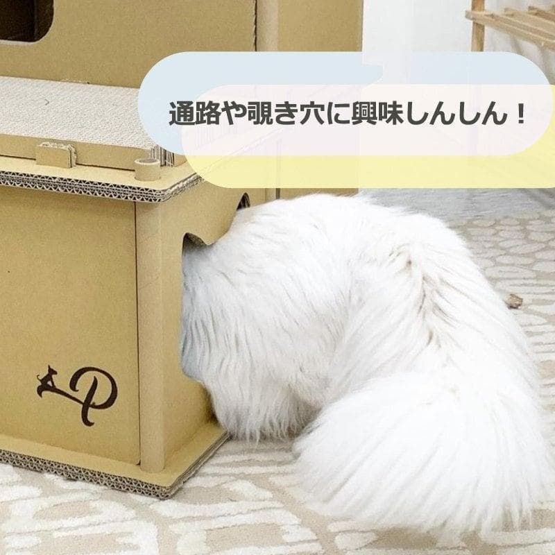 訳あり品 ペティーク ヴィラ キャットハウス キャットタワー 爪とぎハウス ねこ
