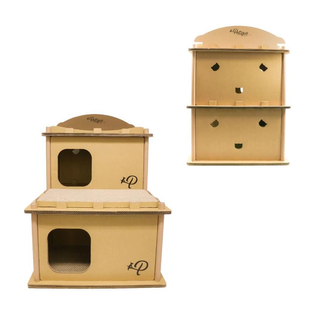 訳あり品 ペティーク ヴィラ キャットハウス キャットタワー 爪とぎハウス ねこ
