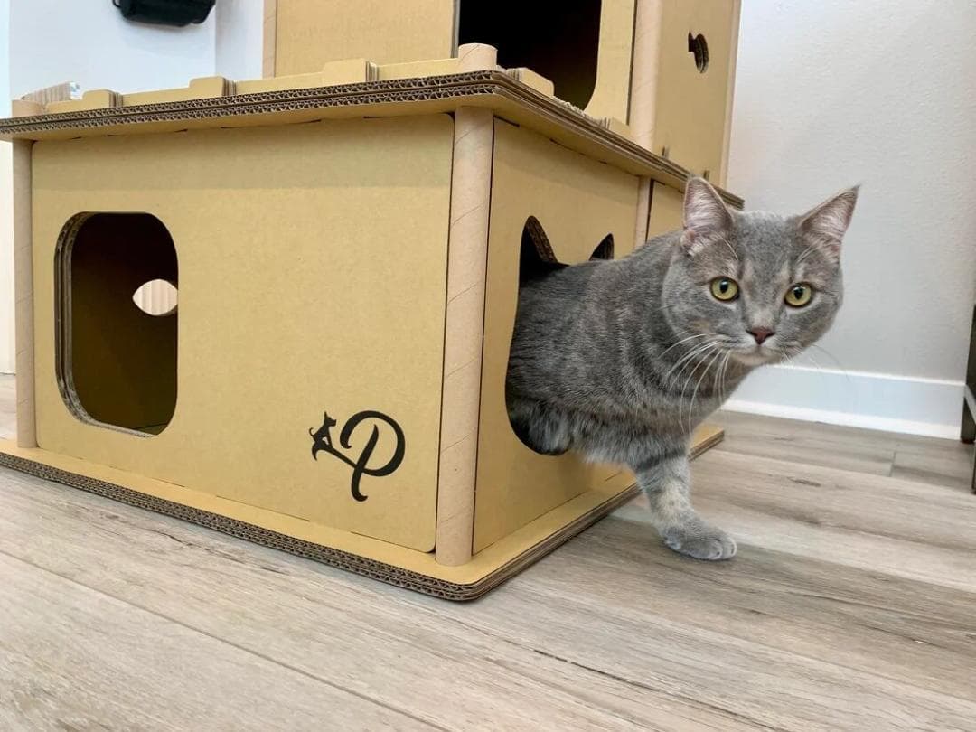 訳あり品 ペティーク ヴィラ キャットハウス キャットタワー 爪とぎハウス ねこ