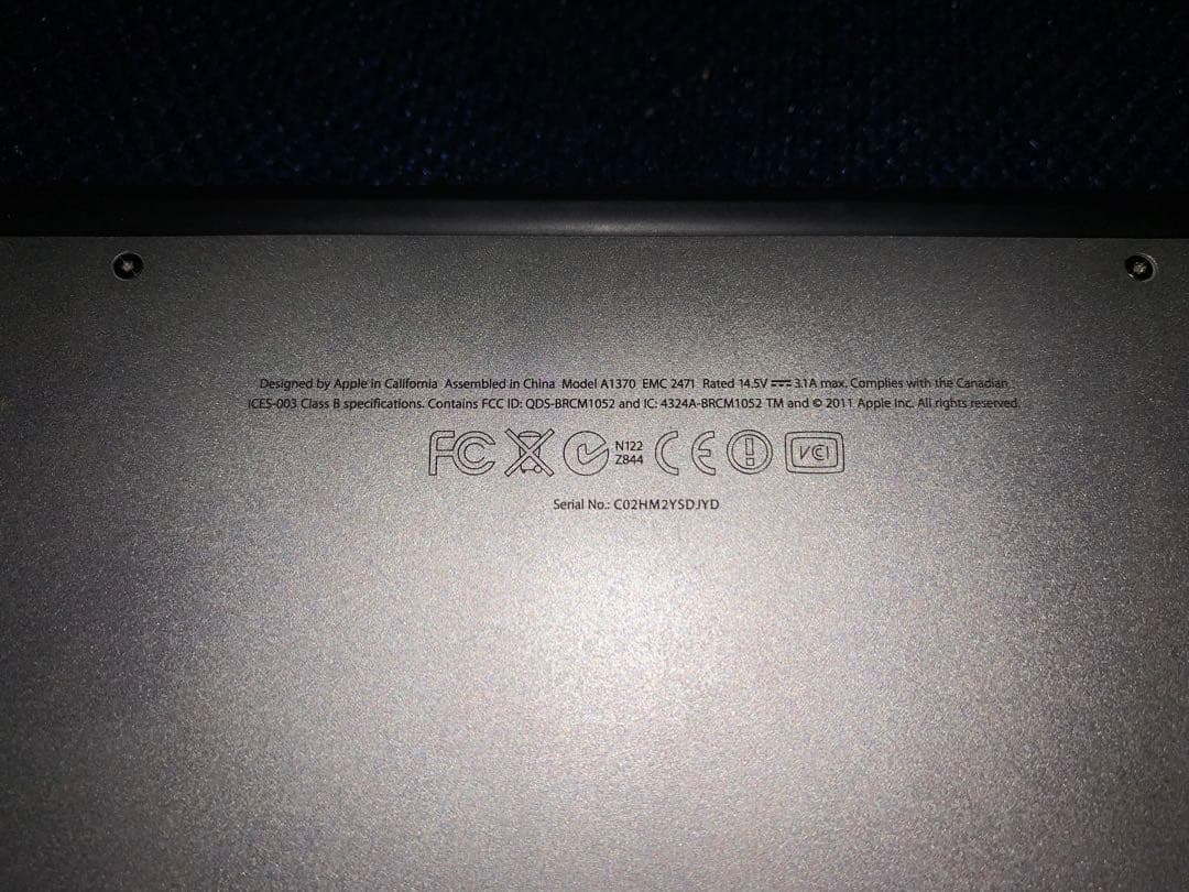 MacBook Air A1370 11インチ ジャンク扱い