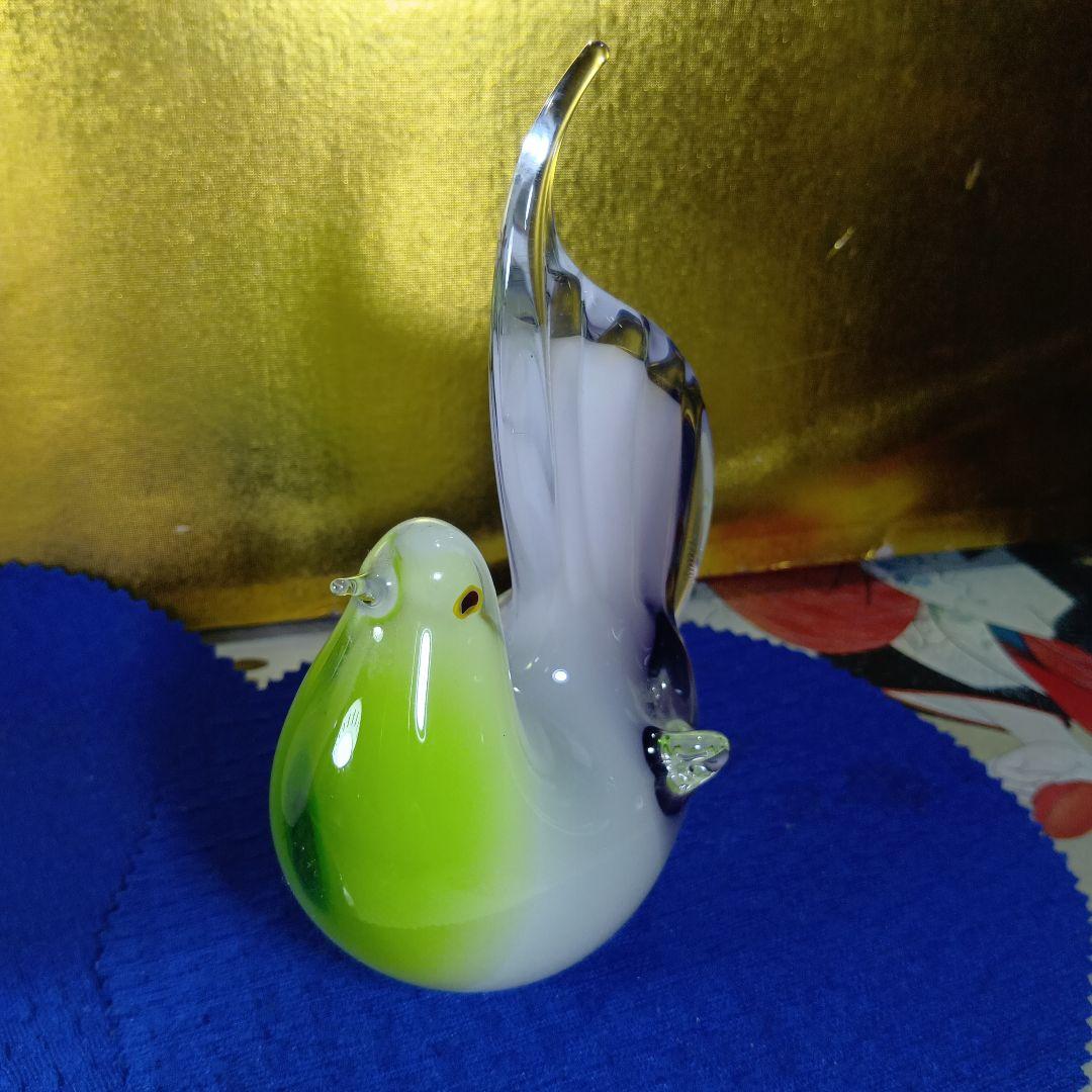 Murano ガラス 鳩 彫刻 2点セット