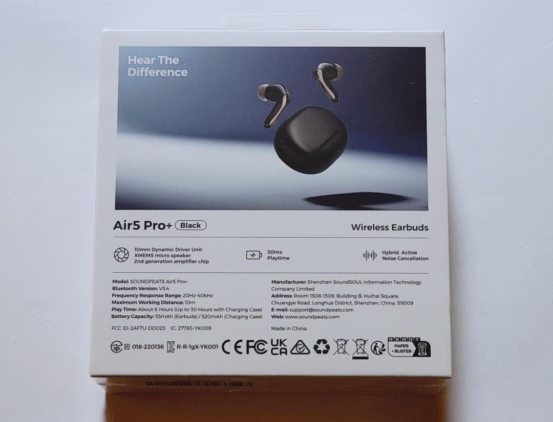 新品 SOUNDPEATS Air5 Pro+ Plus ワイヤレスイヤホン