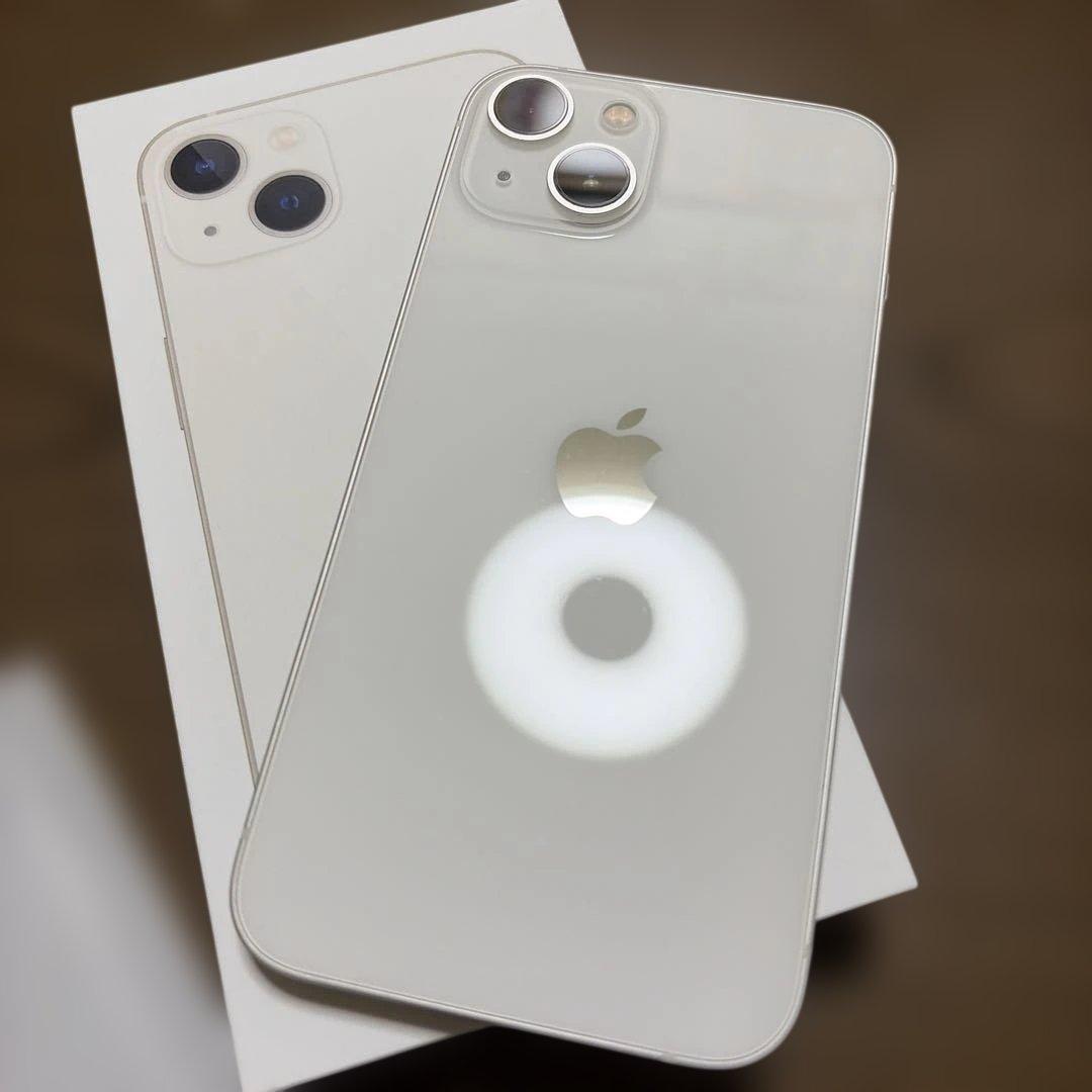 美品バッテリー良好Apple iPhone 13 256GB スターライト 白