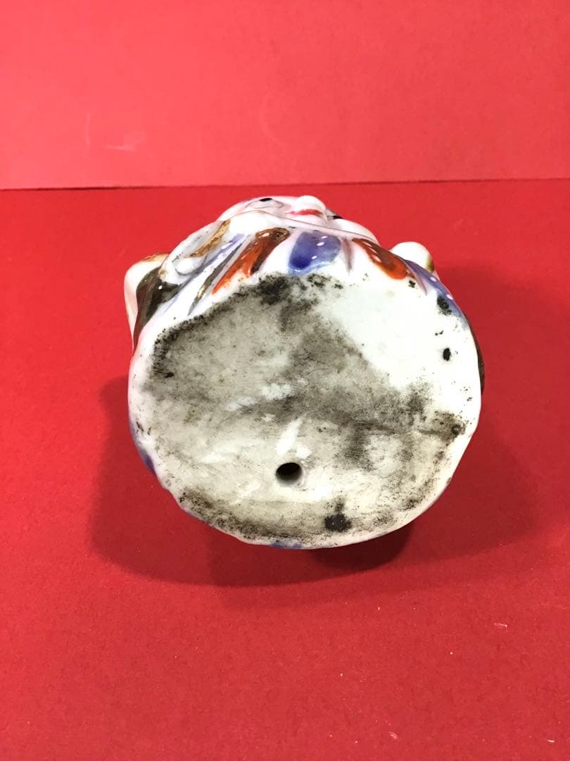明治期 縁起物 福助 出目金 磁器 人形 戦前 アンティーク ドール 郷土玩具