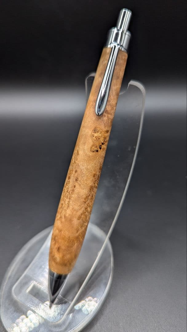 344ペン工房翌檜　オリーブウッド　瘤杢　木軸シャーペン　ボールペン