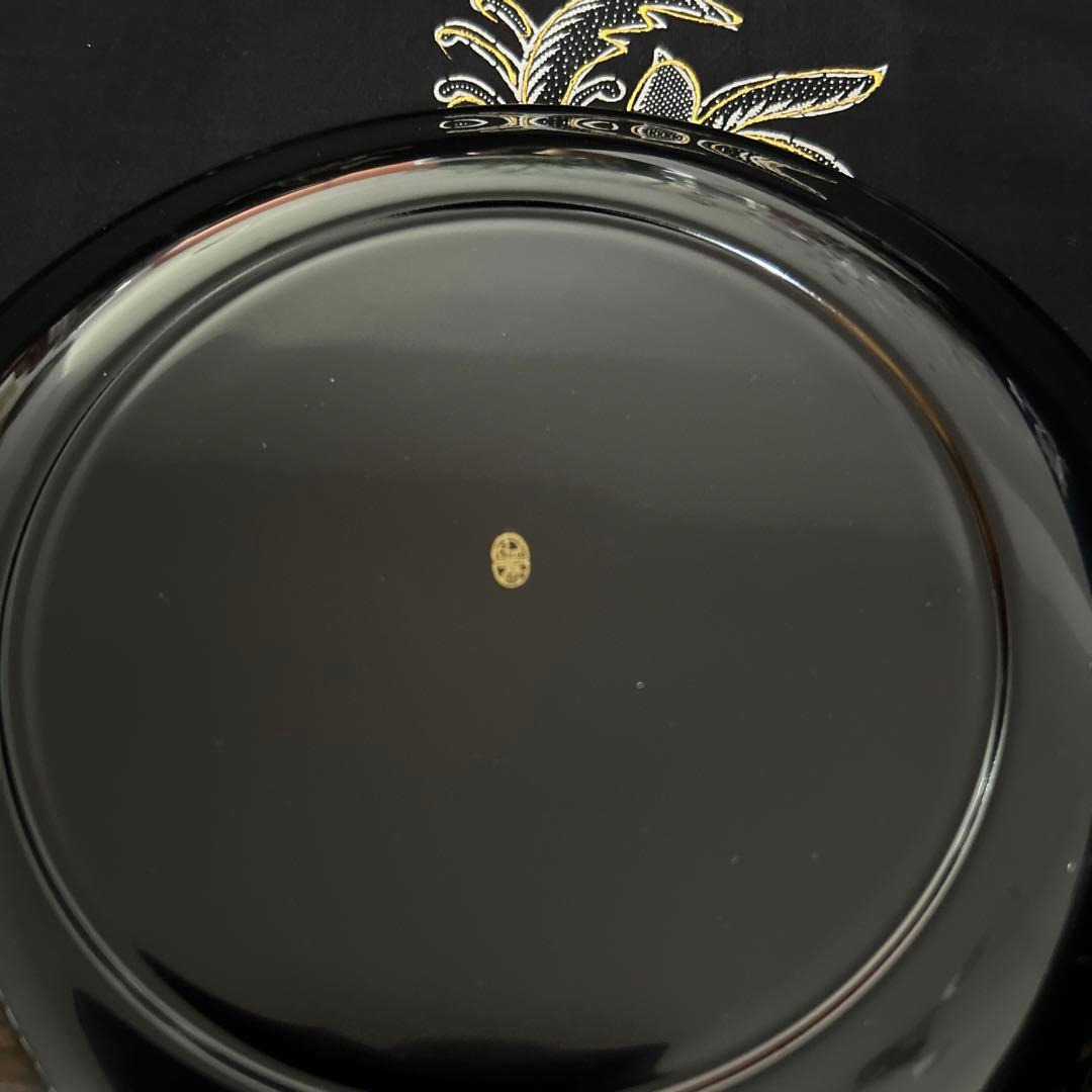 平安象彦　金箔飾皿　(皿立付き) 新品未使用