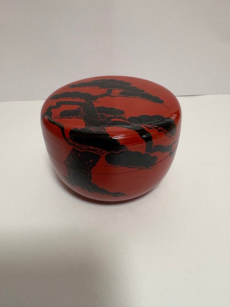 朱刷毛目　老松平棗　　渡辺松悦造