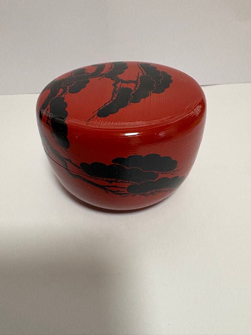 朱刷毛目　老松平棗　　渡辺松悦造