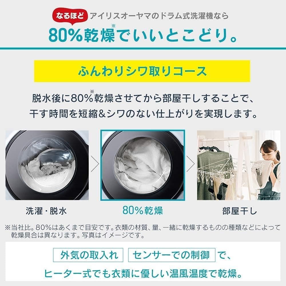 【美品】アイリスオーヤマ　ドラム式洗濯機　CDK832-W 8kg/3kg