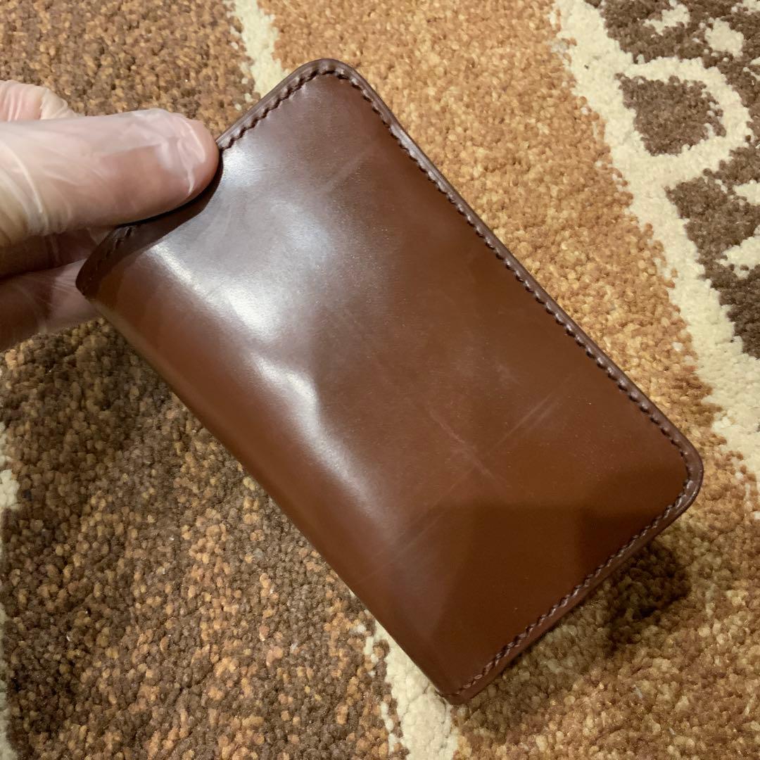 未使用 重厚で高級な印象のミドルウォレット 本革 ハンドメイド
