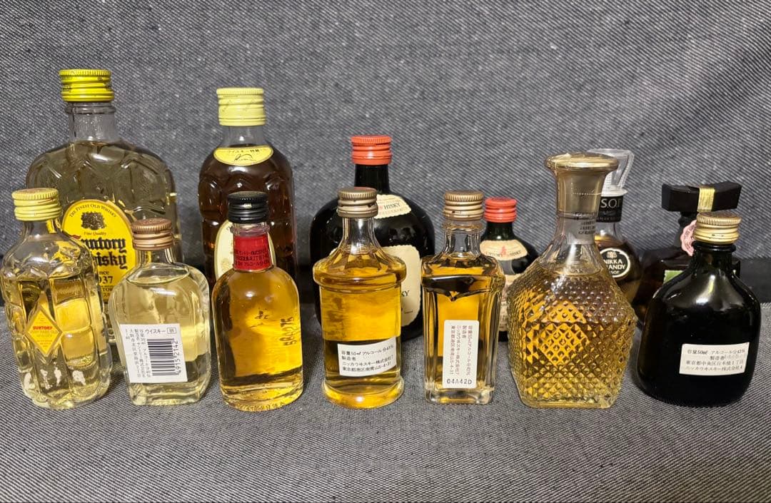 ニッカ　鶴　竹鶴12年など　ミニボトル未開封品13本セット　ウイスキー古酒