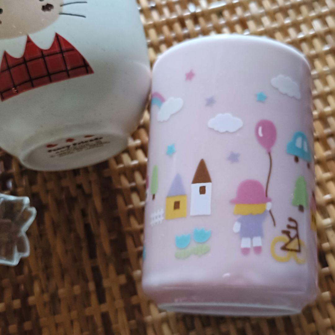 サンリオ　プチアンジュ　＆　タイニーポエム　風の子さっちゃん等　湯のみ等　3点