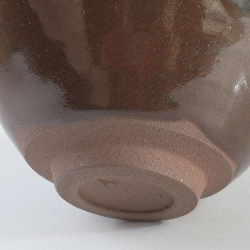 kyo3茶道具　桶谷定一作　灰被　天目茶碗　仕覆付　共布共箱　C　9487