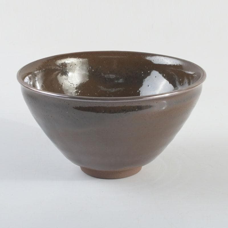 kyo3茶道具　桶谷定一作　灰被　天目茶碗　仕覆付　共布共箱　C　9487