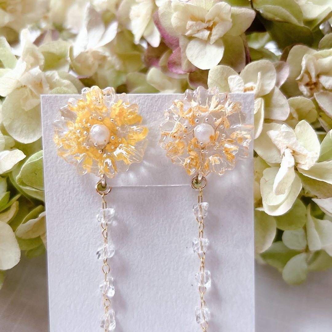 No.16  ひまわり　イヤリング　ハンドメイドアクセサリー