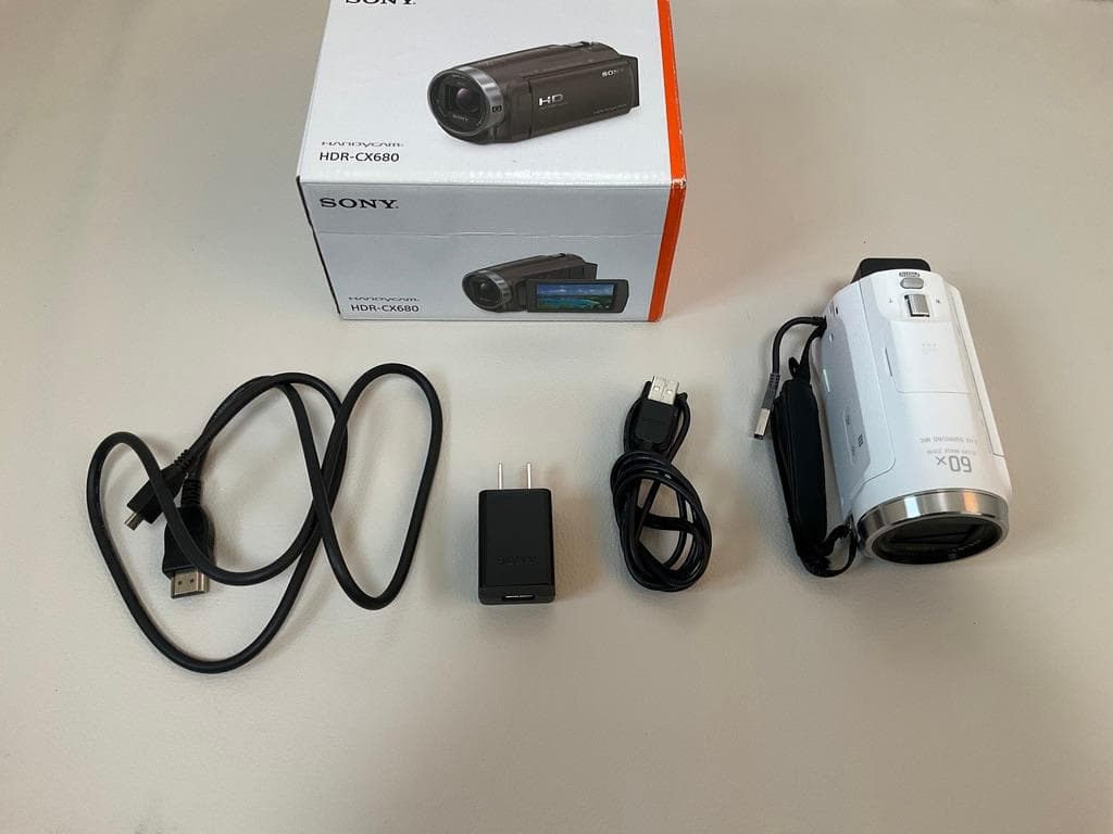 SONY HDR-CX680ホワイトフルHD ビデオカメラ 光学30倍 64GB
