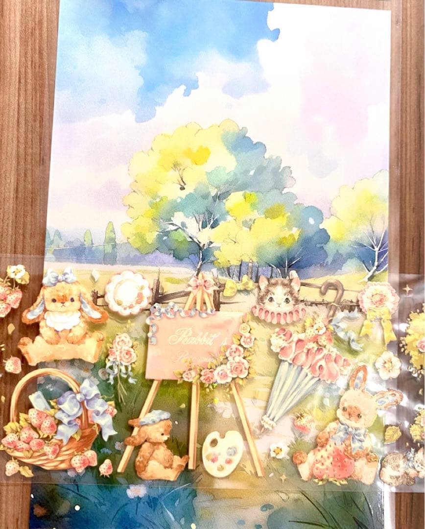【KN108】海外PETマスキングテープ　マステ切り売り　大背景マステ　風景