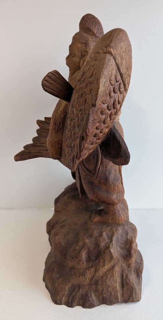 木彫り 恵比寿像 鯛抱え 七福神 40cm 木彫彫刻 民芸品