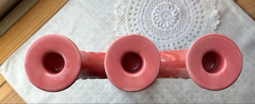 Rosa Ljung 陶器のキャンドルスタンド　ピンク　北欧　スウェーデン　北欧