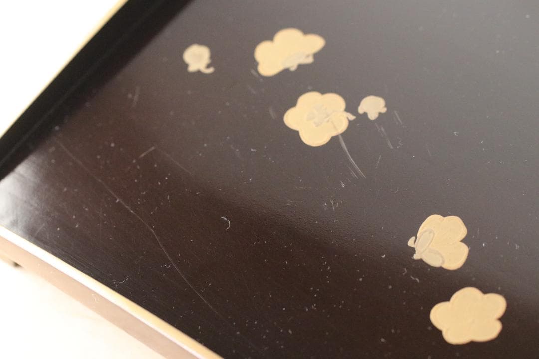 希少 大正時代 蒔絵 角盆 漆器 菓子器 民藝 手仕事 大正ロマン 古美術