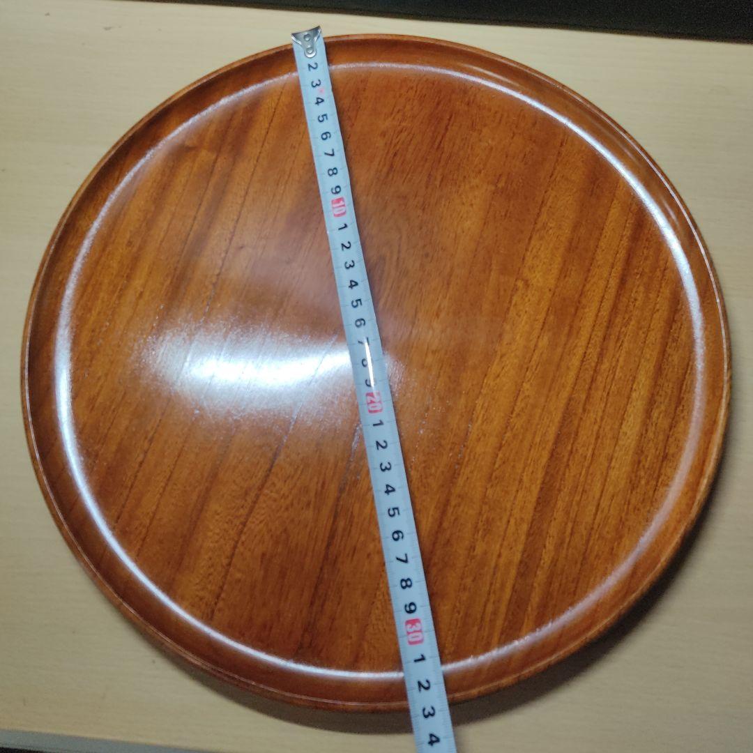 未使用 欅 天然木 お盆 くりぬき盆 本漆塗り