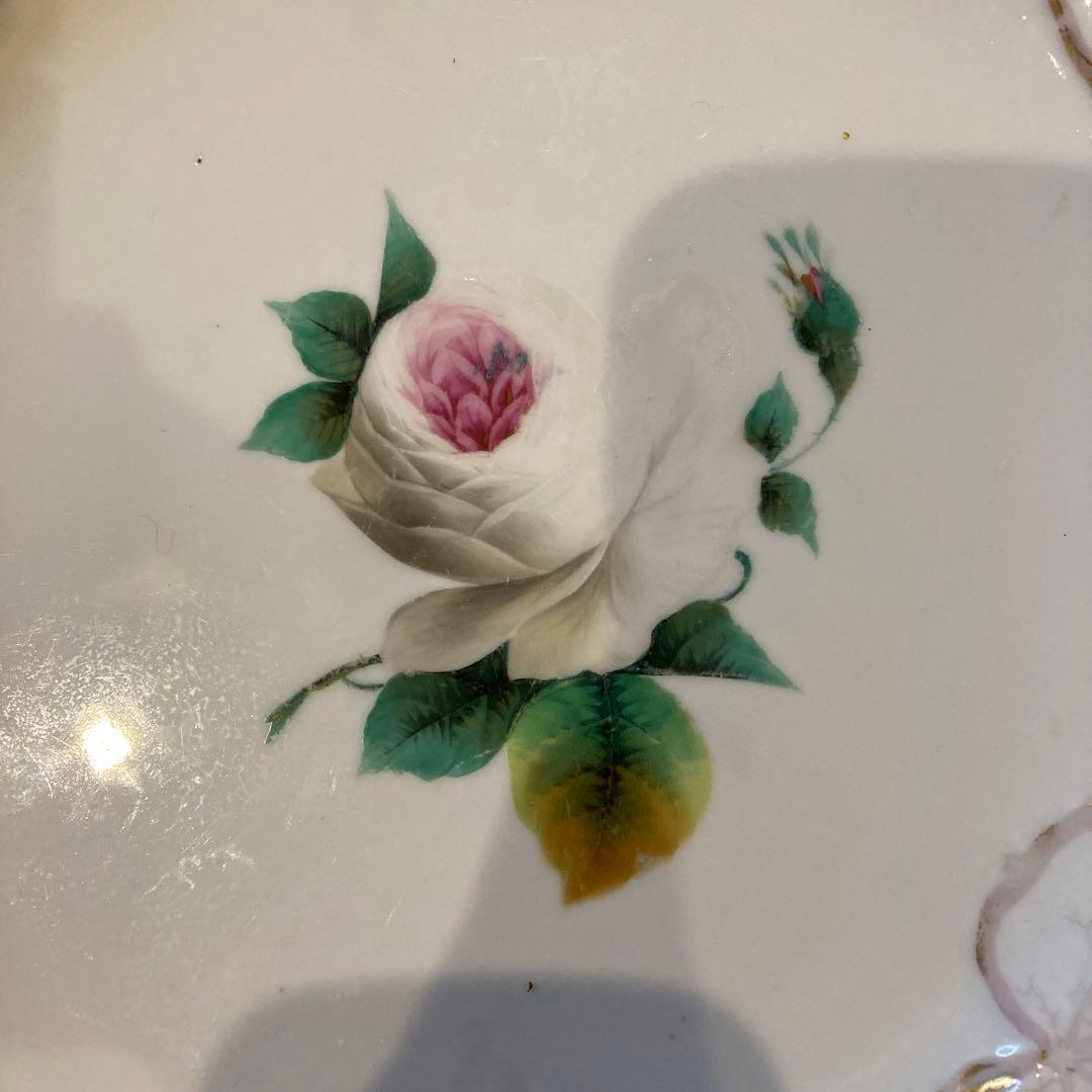 花柄陶磁器皿　KPM 飾り皿　アンティーク　透かし彫り