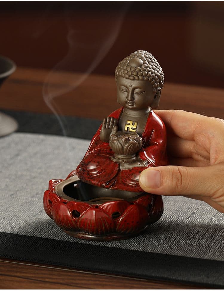 陶磁器 禅意如来盤香炉 室内香炉 茶道檀香炉 工芸品 置物