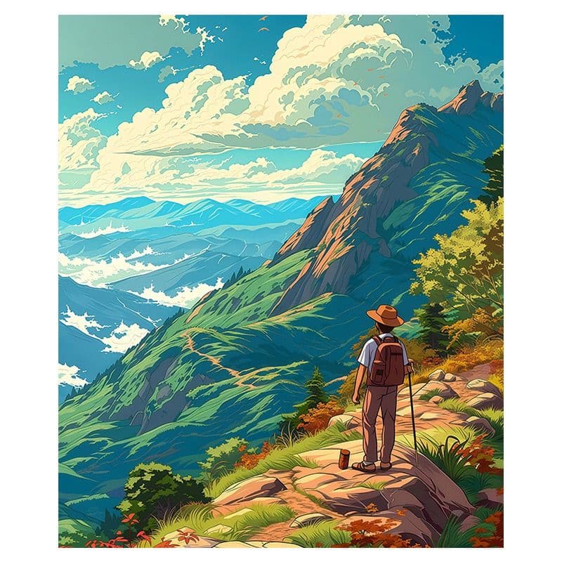 風景画 山と自然 デジタルアート