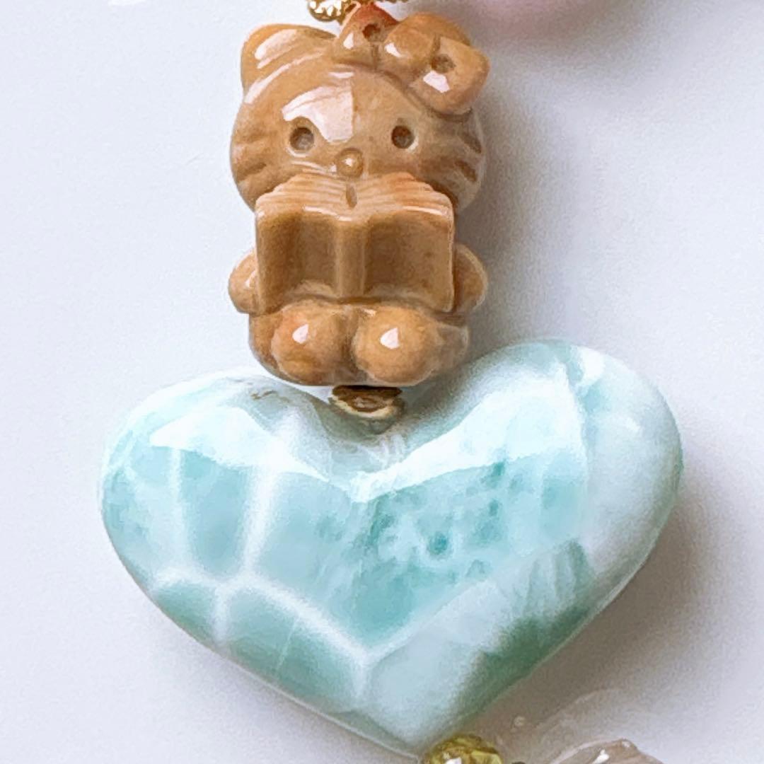 ミョ様♥️【特価】大粒 ラリマー ハート＆フローライトハート・水晶苺ちゃん天然石