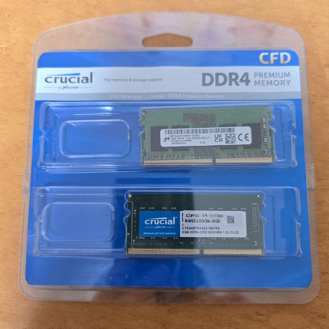 CFD SODIMM PC4-25600 8GB 1枚、ノートPC