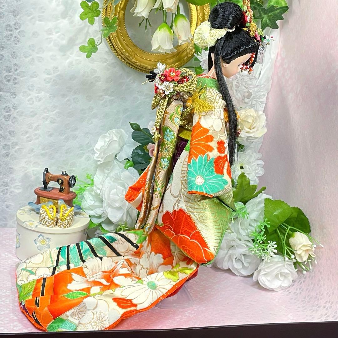 ユリーシア　日本髪風本体と 着物 セット　☆リユース　ジェニー　リカちゃん　手芸
