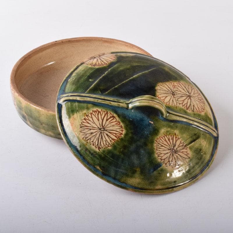 茶道具　瀬戸焼　名工　加藤春岱作　蓋物　共箱　N　7449