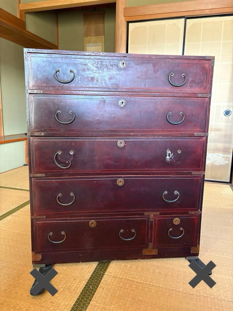 【ジャンク品】時代箪笥　引き出し5段