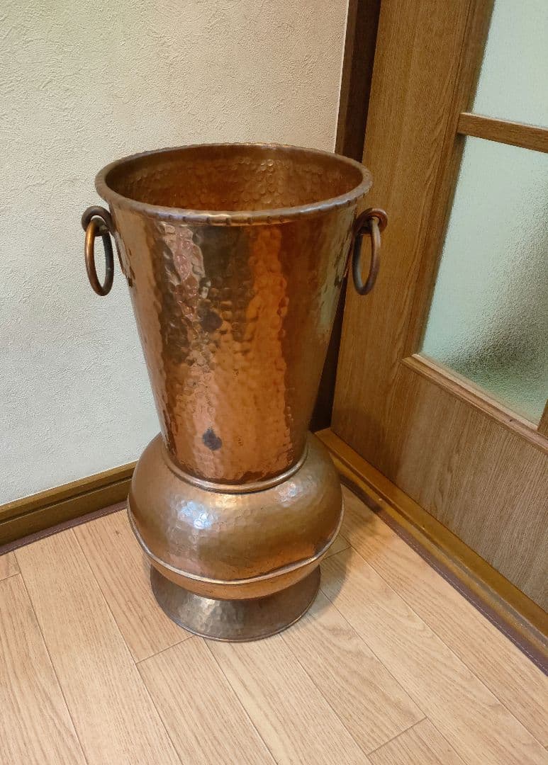 銅製 アンティーク 傘立て、花瓶