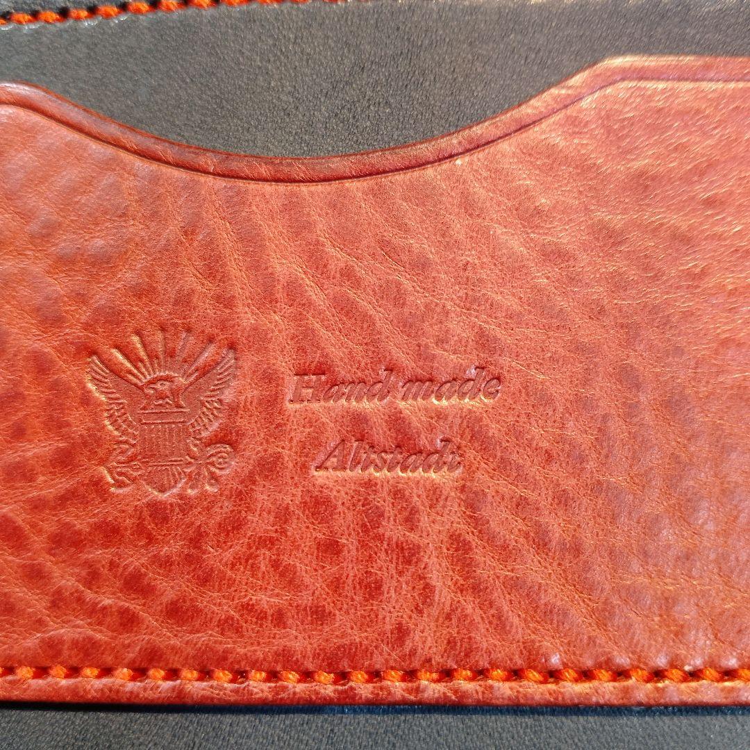 ハンドメイド トラッカーズ風ウォレット 赤（訳あり）
