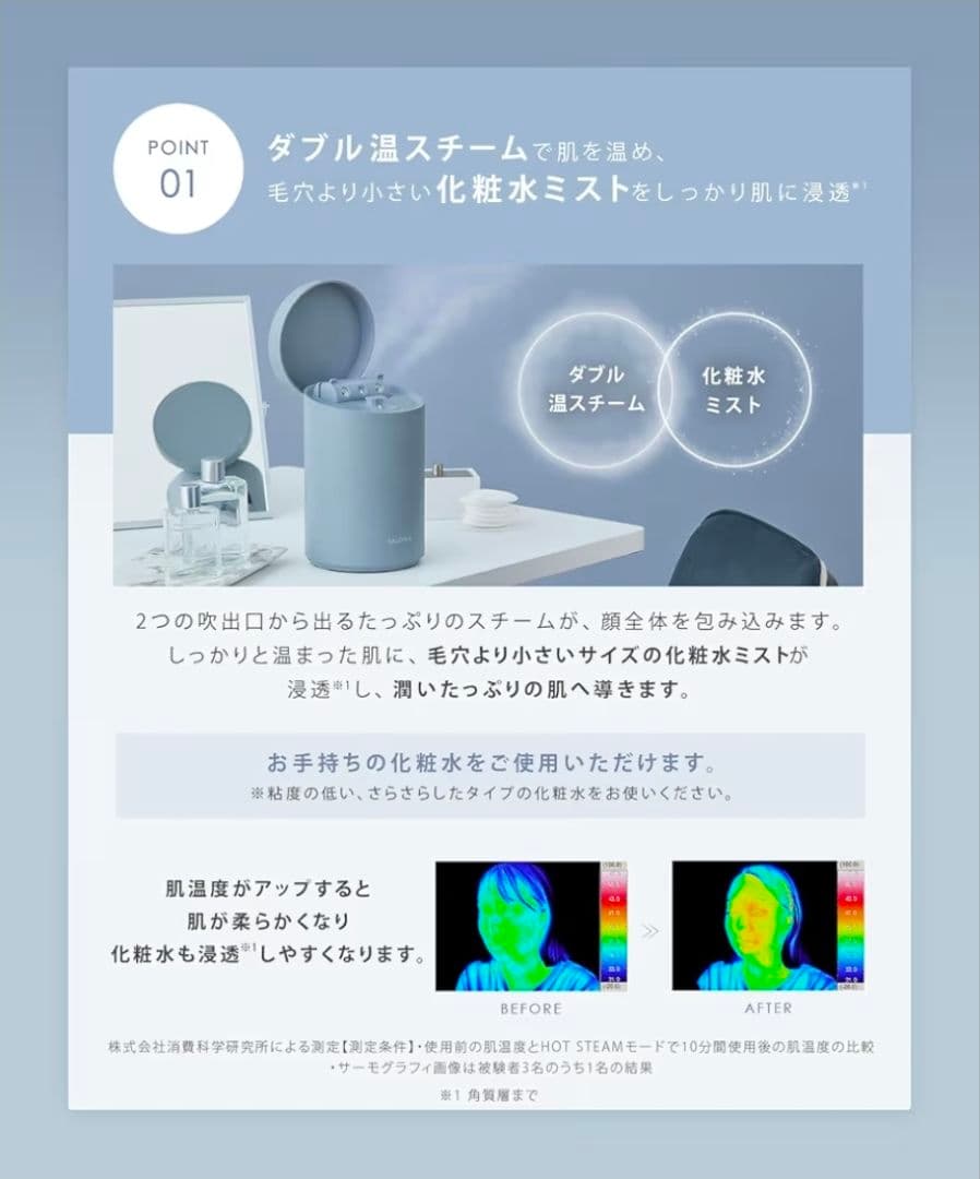 カ*す様 SALONIA サロニア ピュアブライト スチーマー