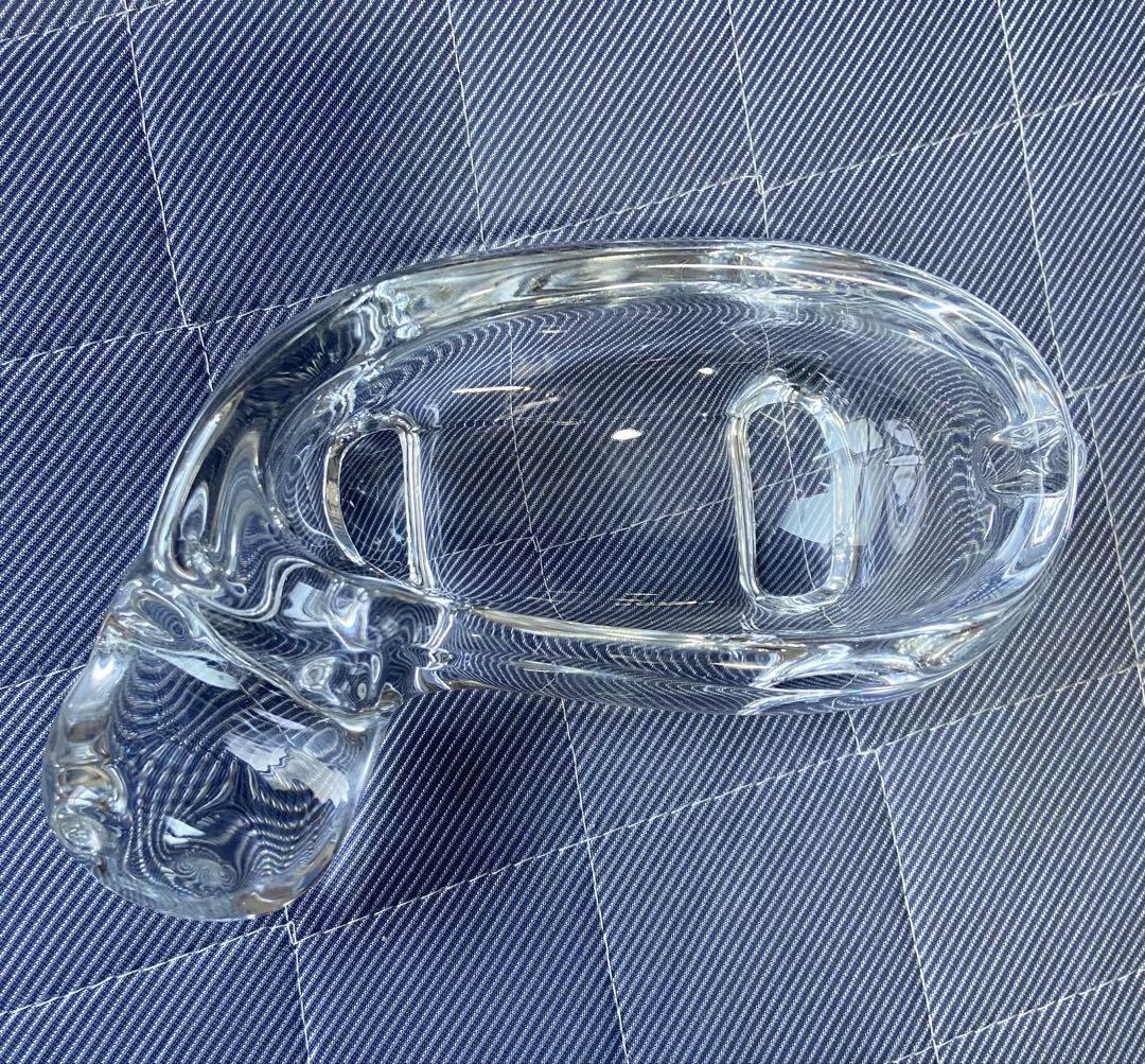 水晶 カバ ガラス製オブジェ カバの小物入れ 幸せのカバ