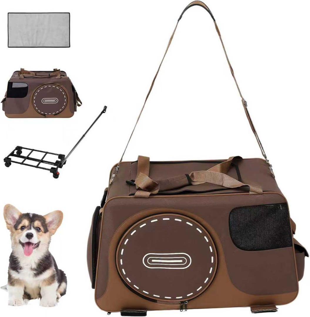 ペットキャリー カート 3WAY 折りたたみ 4輪 中型犬まで メッシュ 通気性