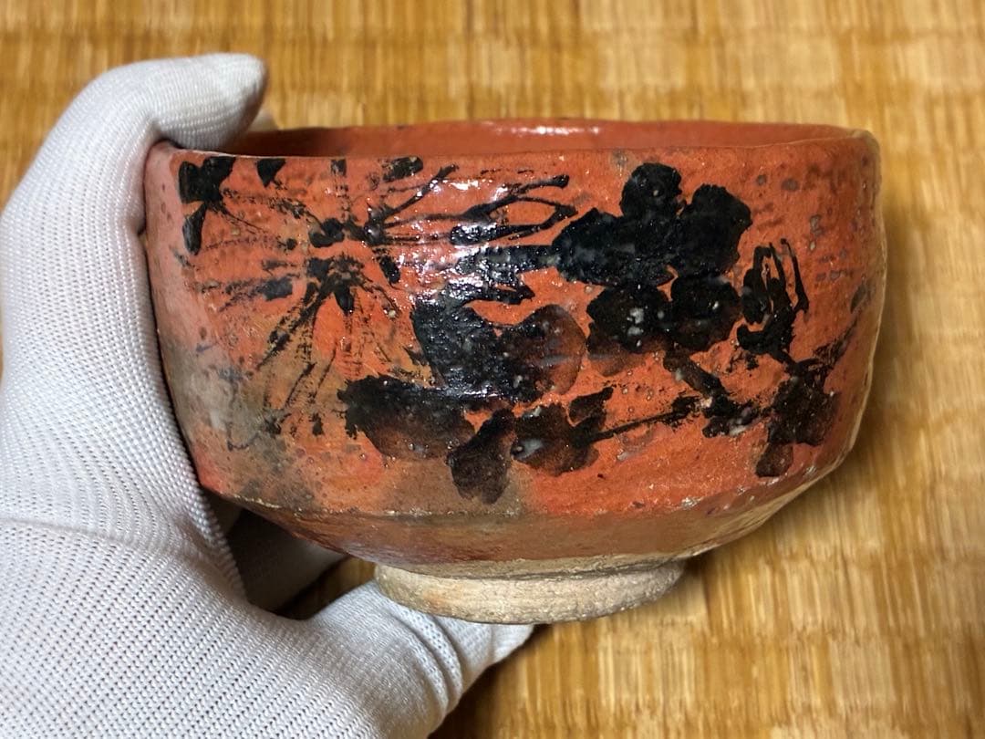 茶道具 赤楽 陶器 赤茶碗 楽印 共箱？