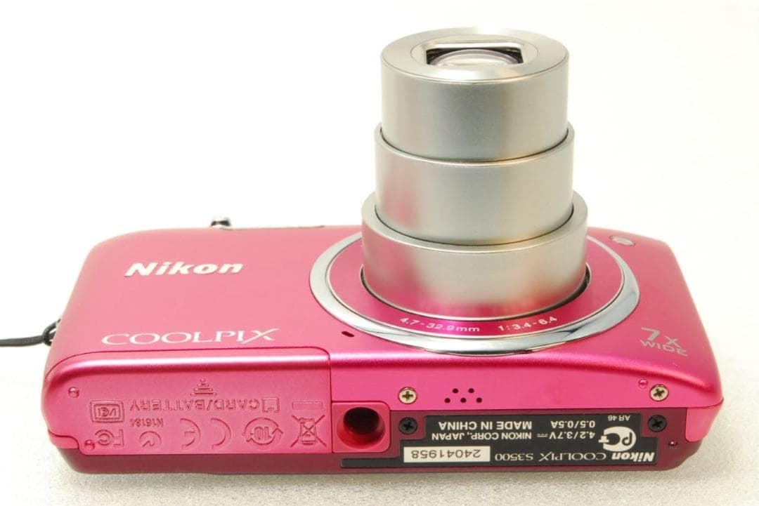 【美品・完動品】Nikon Coolpix S3500 ピンク