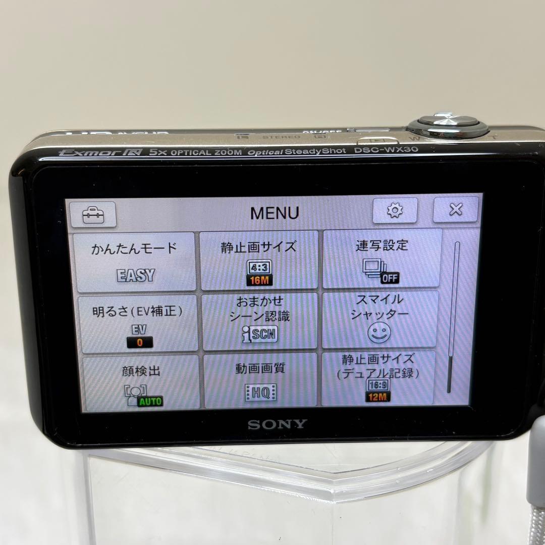 SONY カメラ　DSC-WX30 充電器　箱　ゴールド　コンデジ　動作品