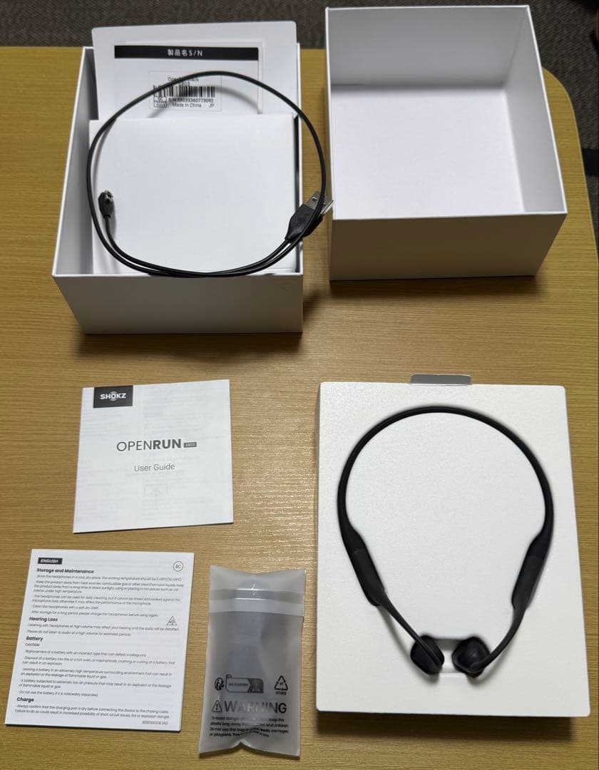 【美品】Shokz (ショックス) OpenRun 骨伝導イヤホン ワイヤレス