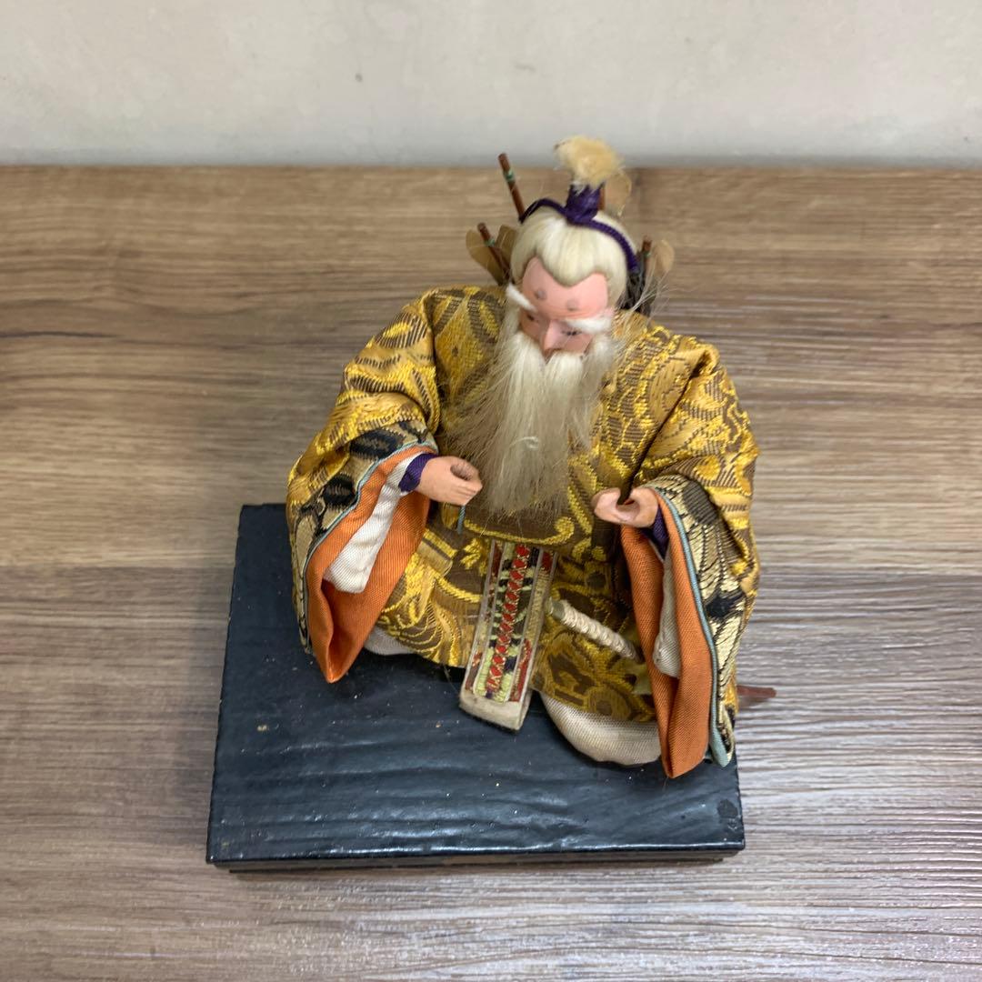 3F 【超希少】昭和レトロ 日本人形 雛人形 随身 左大臣 漆台座 弓矢 骨董