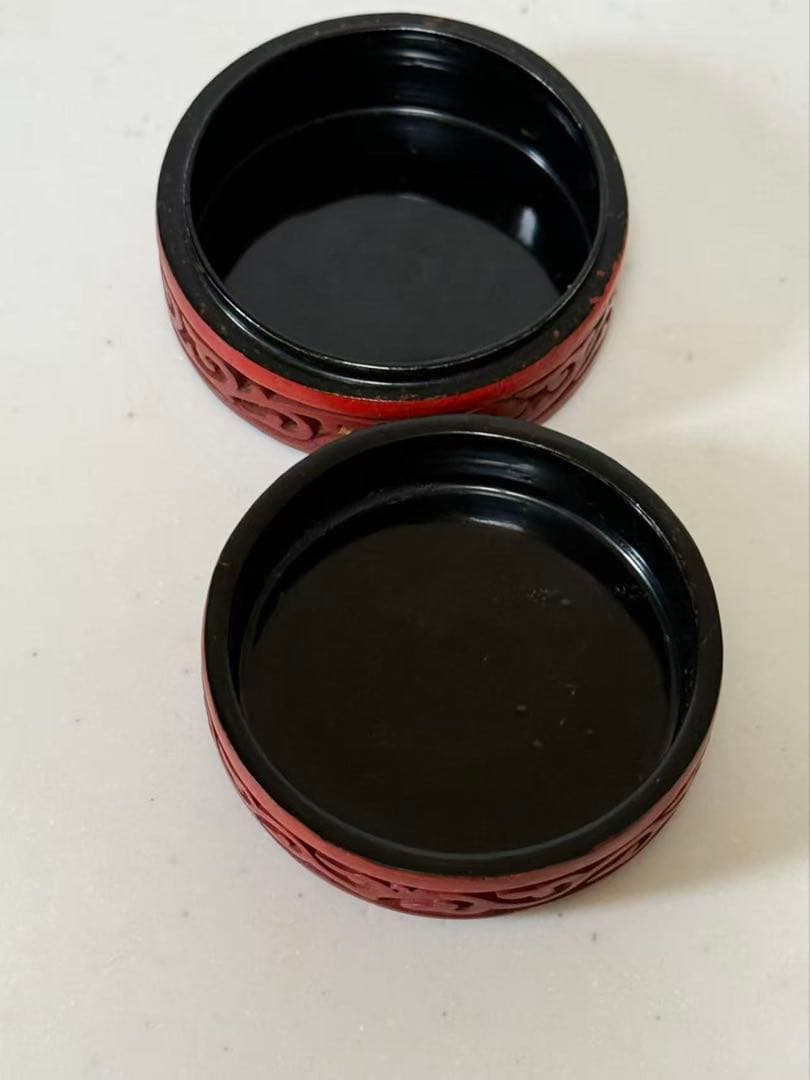 堆朱香合 小物入れ 漆器 時代物