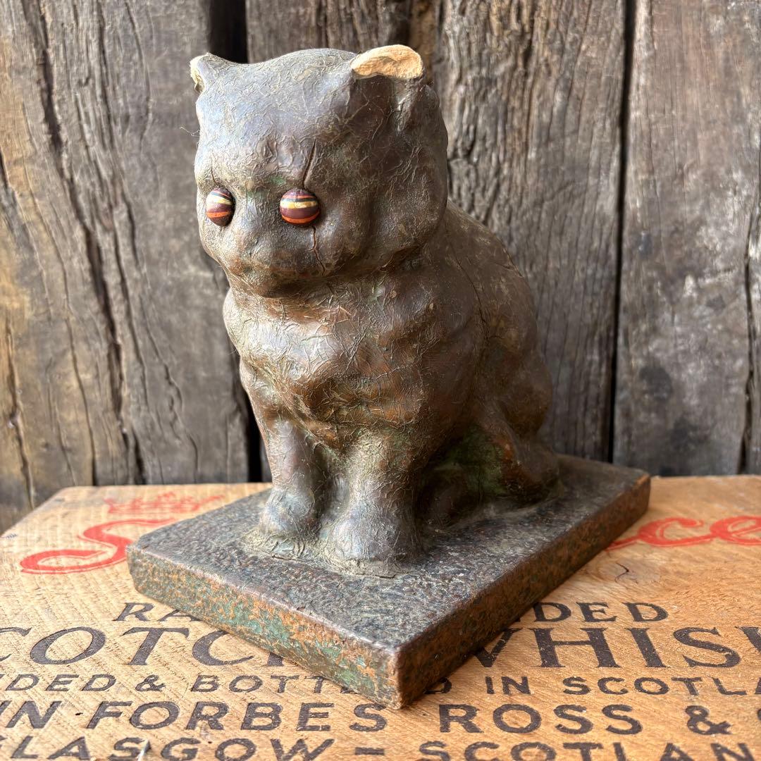 【1940s USA vintage】猫 置物 ドアストッパー ブックスタンド