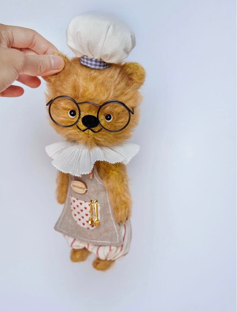 気まぐれのシェフくま ぬいぐるみ テディベア 海外作家様 ハンドメイド 熊